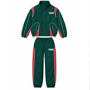 Conjunto de Chaqueta y Pantalones Deportivos con Logotipo Personalizado al por Mayor, Ropa Deportiva para Niños, Chaqueta Cortavientos y Pantalones, 100% Nailon, Traje Deportivo Cortavientos para Hombre - Product Image 1