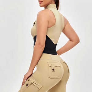 Haut court de sport pour femme de haute qualité, col rond doux, manches longues, coupe ajustée, compression, sexy, pour la gym - Product Image 3