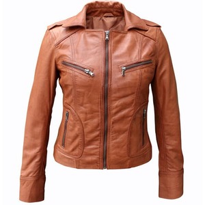 Luxury Women <b>Leather</b> <b>Blazer</b> <b>Jacket</b> with Genuine <b>Leather</b> Finish for Professional and Casual Fashion - Product Image 3