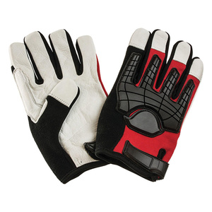 ถุงมือช่างแบบใหม่พร้อมโลโก้สั่งทำ ถุงมือเซฟตี้สำหรับงานหนัก ผลิตจากหนังวัวแท้ ทนทานต่อการเสียดสีและทนความร้อน - Product Image 1