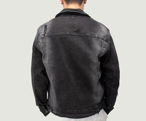Veste en jean slim fit de haute qualité pour l'automne, en tissu de coton, avec logo personnalisé, pour hommes, style streetwear décontracté, vente en gros - Product Image 2