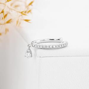 Pendientes de Oro de 14K con Diamante Cultivado en Laboratorio en Forma de Lágrima, Pendientes Minimalistas con Diamantes para Mujer, Joyería Elegante para Uso Diario - Product Image 2