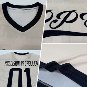Maillot de hockey d'équipe en maille polyester noir en gros, conception personnalisée, impression par sublimation, logo brodé, respirant, anti-UV, grandes tailles - Product Image 2