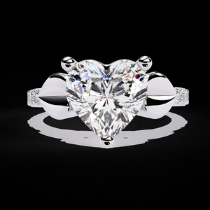 Bague de fiançailles romantique en or personnalisable avec diamant de laboratoire taille cœur provenant d'Inde - Product Image 2