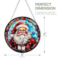 Atrapasol de Vidrio Teñido Personalizado de Seis Pulgadas, Diseño Art Deco, Marco de Metal Negro, Diseño de Panel para Película de Ventana Arcoíris, Adornos Infantiles