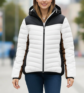 Chaqueta Acolchada Personalizada al por Mayor para Mujer con Capucha, Fabricantes de Ropa, Chaqueta de Plumón Acolchada de Lujo para Mujer - Product Image 4