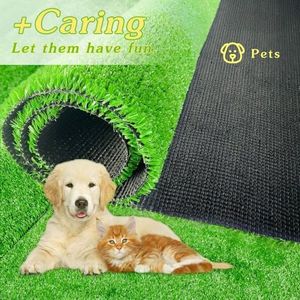 6ft X 10ft Premium tappeto erboso artificiale fori di drenaggio spessi 1.5cm erba finta gomma di supporto per interni/esterni Pet aree giardino - Product Image 3