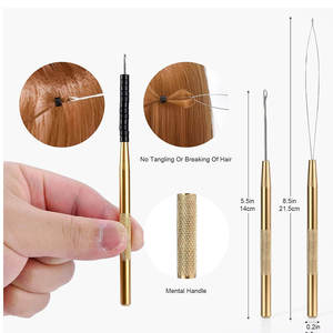 Hair Extension Pliers <b>Set</b> Metal <b>Crimping</b> Tool Hook Threader Tape Sealing Installation Kit Hair Extension Installation Kit - Product Image 5