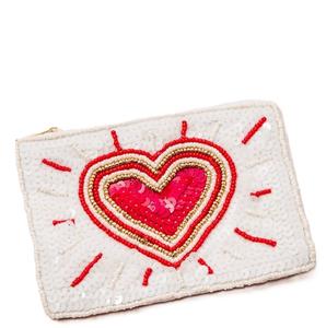 Pochette à monnaie brodée de perles de rocaille avec fermeture éclair, faite à la main, portefeuille brodé de perles de rocaille - Product Image 1