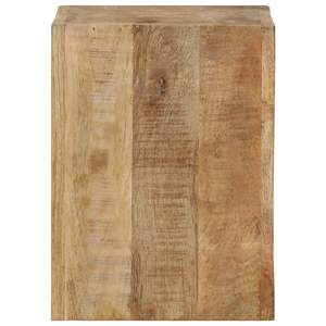 Tabouret et ottoman rectangulaires moyens en bois de manguier massif, couleur bois naturel - Product Image 3