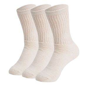 Calzini da donna color écru, 3 paia, in cotone traspirante, taglia scarpe da 5 a 10 - Product Image 2