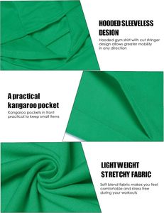 Camiseta sin Mangas Verde para Hombre Ever Glow, Transpirable, de Punto, de Algodón/Fibra de Bambú, Informal, con Bolsillos, Estampado por Sublimación - Product Image 6