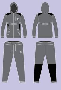 Chándal Reversible con Capucha para Hombre, Talla Grande, Corte Regular, Diseño Personalizado, Ligero, Negro, Poliéster Elástico - Product Image 3