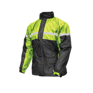 Men's Black And <b>Lime</b> <b>Green</b> Rain Suit With Reflective Stripes Waterproof <b>Jacket</b> And Pants Set Outdoor Wear - Product Image 3