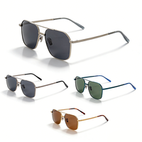 Lunettes de soleil polarisées Fashion Square à double couche, protection UV, monture légère et durable, unisexe, confort optimal pour la plage