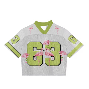 Camisetas de Fútbol Americano de Manga Corta, Transpirables, Sublimadas, con Logotipo Bordado Personalizado, de Poliéster, Corte Cuadrado, Tallas Grandes - Product Image 5