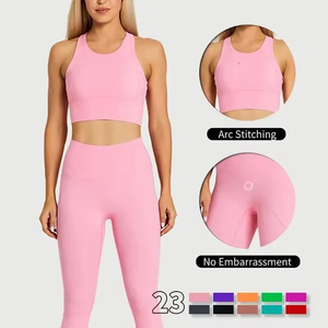 Camiseta de Yoga Ligera sin Costuras para Mujer, de Alta Compresión, con Logotipo Personalizado, para Correr, Deportes, Gimnasio, sin Mangas, Cuello Redondo - Product Image 3