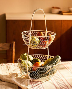 Panier à fruits en fer forgé de grande capacité avec polissage de qualité supérieure et détails à la main, parfait pour servir les fruits lors des rassemblements - Product Image 3