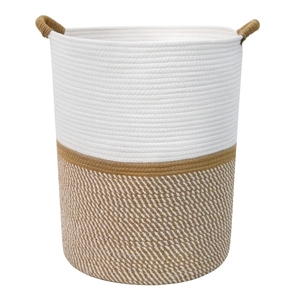 ตะกร้าจู๊ตสามสี งานฝีมือ ทำจากเชือกจู๊ตธรรมชาติ 100% คุณภาพสูง เป็นมิตรกับสิ่งแวดล้อม ตกแต่งบ้าน - Product Image 4