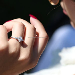 IGI/ Lab Grown Marquise Cut Diamant Vintage 14k Jaune Mariage/Bague de Fiançailles Unisexe Or Blanc Prong Réglage Anniversaire - Product Image 2