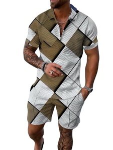 New Men's Summer Casual Men Shorts Suits Couple Outfits Vintage Style Hip Hop <b>T</b> Shirts +Shorts Male's Tracksuit 3D Print Set - Product Image 5
