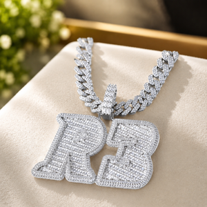 Custom 925 Sterling Silver Letter <b>Pendant</b> Iced Out Round Moissanite Hip Hop Charm for Men Party Jewelry - Product Image 5