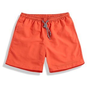 Men's Bright <b>Orange</b> 100% Cotton High Quality Breathable Eco-Friendly Quick Dry Summer Board Swim Shorts Casual Lightweight - Product Image 1