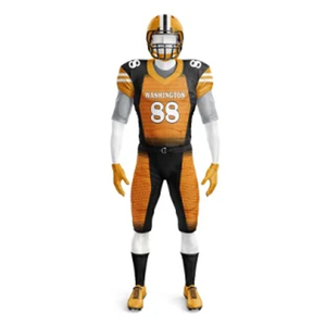 Low MOQ Club Uniforms Supplier Custom <b>Initials</b> & Number Print Tackle Twill Football Uniform Youth Match American Football Jersey - Product Image 1