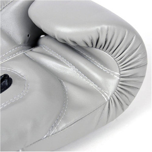 ถุงมือฝึกซ้อมมวย PU สีเงิน พร้อมสายรัดข้อมือแบบเวลโคร สำหรับผู้ใหญ่ - Product Image 5