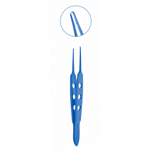 เครื่องมือผ่าตัดตาแบบคีมจับเนื้อเยื่อ Blue Titanium Bishop Harmon Iris Forceps สำหรับการจับเนื้อเยื่ออย่างแม่นยำในห้องผ่าตัด - Product Image 3