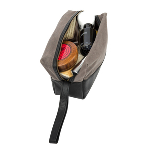 Leather Canvas <b>Toiletry</b> Bag Travel Organizer Waterproof Cosmetic <b>Storage</b> Kit Large Capacity LCTB-0016 - Product Image 6