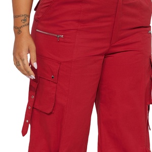 2025 Venta al por mayor Pantalones Cargo de talla grande para mujer Pantalones y pantalones de Jogger holgados de cintura alta con bolsillos laterales - Product Image 6