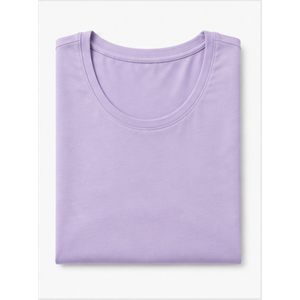 เสื้อยืดผู้หญิงสีลาเวนเดอร์ คอกว้าง แขนยาวระดับข้อศอก ทรงหลวม ชายเสื้อสูงต่ำ รุ่น WTS-0039 - Product Image 6