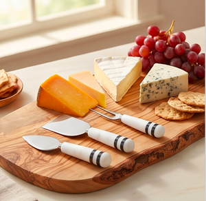 <b>Cheese</b> <b>Knife</b> <b>Set</b> With Stainless Steel Blades And White Resin Handles Dishwasher Safe For Kitchen Use And Hotel Use - Product Image 6