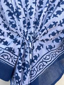 Bata Kimono con Estampado de Dibujos Animados para Mujer, 100% Algodón, Camisón de Verano Hecho a Mano, Cuello en V, Cintura Elástica, Largo hasta la Rodilla - Product Image 3