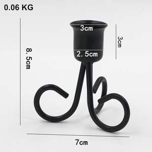 <b>Mini</b> metal candle holder 8.5cm height 7cm width candle stand black iron candle holder small decorative candle holder <b>table</b> - Product Image 2