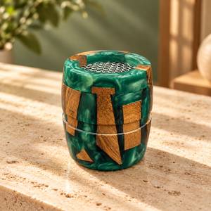 Brûleur à Bakhoor en Résine et Bois Premium, Finition Bois d'Acacia, Porte-Encens Décoratif Madkhan, Parfum Oud, Fait Main pour la Maison - Product Image 1