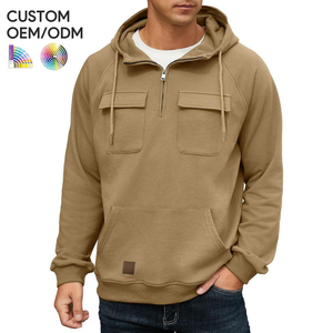 Sweat-shirt à capuche en molleton de coton imperméable et écologique pour homme, mode d'hiver, uni, support OEM ODM, logo personnalisé - Product Image 4