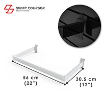 Étagères de présentation murales noires avec rail de suspension pour vêtements, promotion de vente au détail, logo personnalisé, salle d'exposition SW-002CH-B