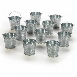 Wholesale Mini Metal <b>Buckets</b> with Handles Galvanized <b>Tin</b> Pails Silver Favor <b>Buckets</b> for Wedding Party Favor Containers and Candy - Product Image 1