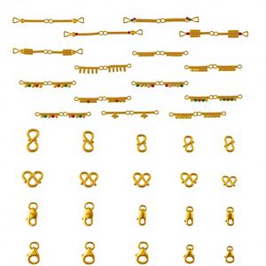 Accessoires de bijouterie en or, tailles assorties, crochets en S, fermoirs en M, fermoirs mousquetons, connecteurs décoratifs pour colliers et bracelets - Product Image 3