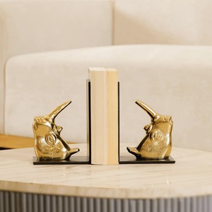 Industrial Modern Metal Bookend Bold Structure With Strong Build Perfect For Trendy Workspace And Interior Styling <b>Compact</b> Steel - Product Image 4