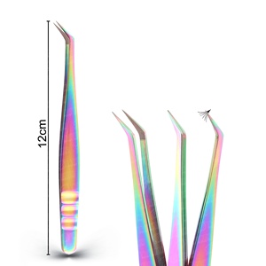 Pince à épiler professionnelle de haute qualité pour extensions de cils, à pointe fine, en fibre durable et très élastique, en acier inoxydable - Product Image 3