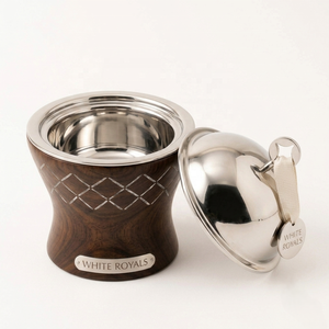 Olla Moderna Geométrica Tallada en Madera con Revestimiento de Acero Inoxidable, Aislada, para Mantener la Comida Caliente, Tipo Buffet, para Oriente Medio - Product Image 3