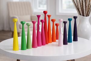 Portavelas moderno de madera, portavelas colorido, candelabro amarillo, portavelas de madera para velas cónicas, portavelas minimalista - Product Image 6