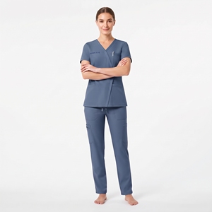 Uniforme Médico de Manga Corta con Cuello en V para Mujer, Uniforme de Trabajo para Hospital, Uniforme de Atención Médica, Diseño de Logotipo Personalizado - Product Image 5