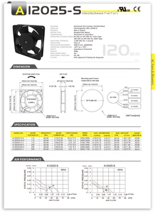 Symbang A12025-S 115V/230V AC Axial Fan with Plastic Blades for Industrial Equipment - Product Image 5