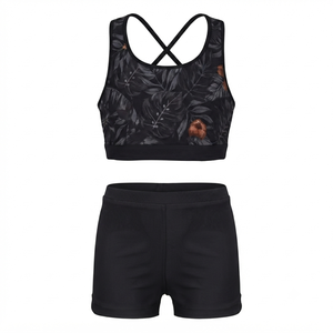 OEM ODM Sports Bra <b>Flare</b> <b>Leggings</b> Sets Women Workout Suits Crop Top Vests Yoga Set 2 Pieces Tank Top Pants Fitness Gym Set - Product Image 1