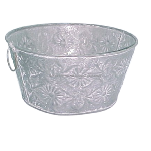 Baignoire ovale de fête en vert émeraude métallisé, durable, galvanisée, écologique, légère, avec trou de drainage, utilisation intérieure/extérieure - Product Image 3