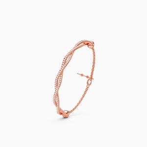 Bracelet à maillons tressés sophistiqués avec diamants de 1,18 ct en or jaune, blanc et rose 9 carats - Product Image 1